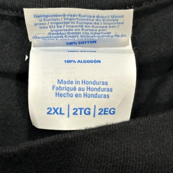 Port Company Mens Black T-Shirt Size 2XL Red Go Kart Racer Flag Short Sleeve - Picture 5 of 6